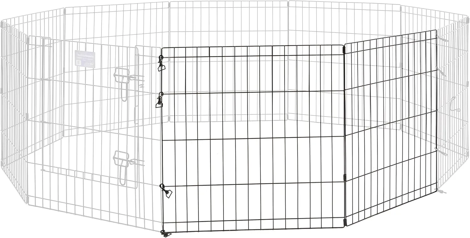 MidWest Homes for Pets Universal Pet Playpen 2-Panel Extension Kit | Fits Metal 24-Inch Dog Pens | Kit Measures 24H x 47.50W Inches| Includes 4 Thumb Snaps, 2 Ground Stakes