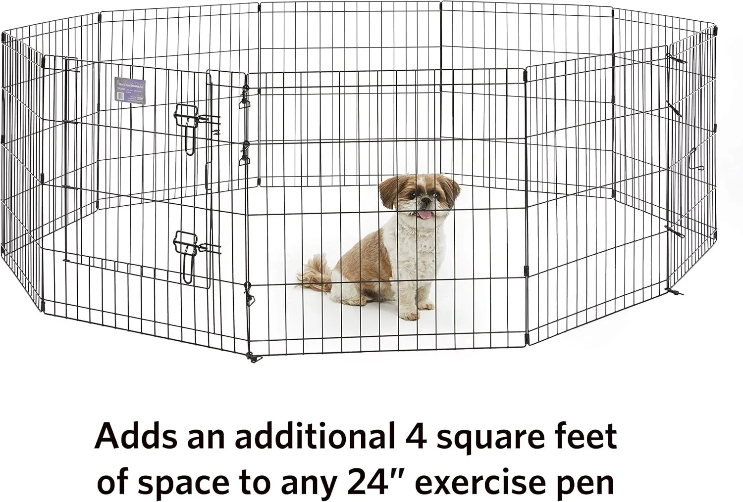 MidWest Homes for Pets Universal Pet Playpen 2-Panel Extension Kit | Fits Metal 24-Inch Dog Pens | Kit Measures 24H x 47.50W Inches| Includes 4 Thumb Snaps, 2 Ground Stakes