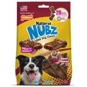 Nylabone Nubz Meaty Center Natural Long Lasting Edible Dog Chews 20 count - Small - Up To 30 lb