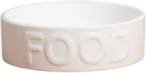 Park Life Ceramic Pet Bowls  Food Water Bowls for Dogs and Cats - Cute Pet Bowl for Small Medium and Large Size Dogs and Cats - Puppy Bowls (Small, White)