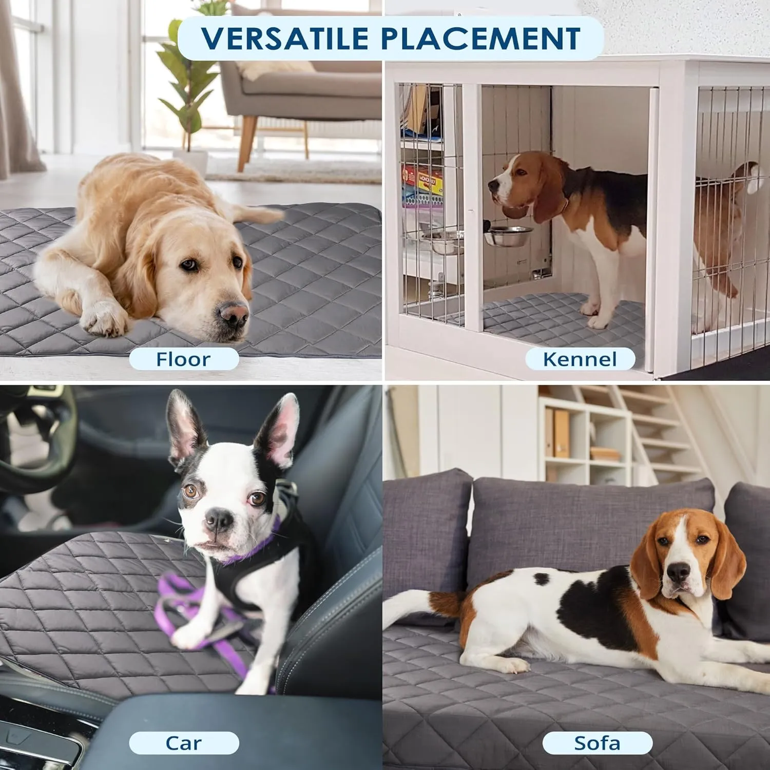 Paw Legend Dog Cooling Mat for Dogs Cat Cooling Pad for Dog Pet Cooling Mat Cooling Blanket Summer Cool Tech Fabric Washable Dog Sleeping Pad on Kennel Sofa Bed Floor Car Seats, Medium, Gray