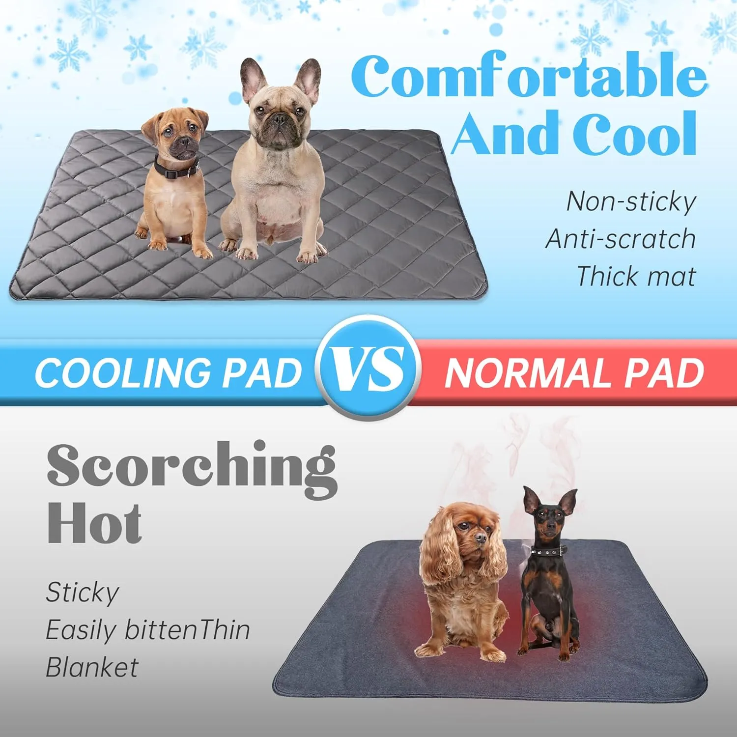 Paw Legend Dog Cooling Mat for Dogs Cat Cooling Pad for Dog Pet Cooling Mat Cooling Blanket Summer Cool Tech Fabric Washable Dog Sleeping Pad on Kennel Sofa Bed Floor Car Seats, Medium, Gray
