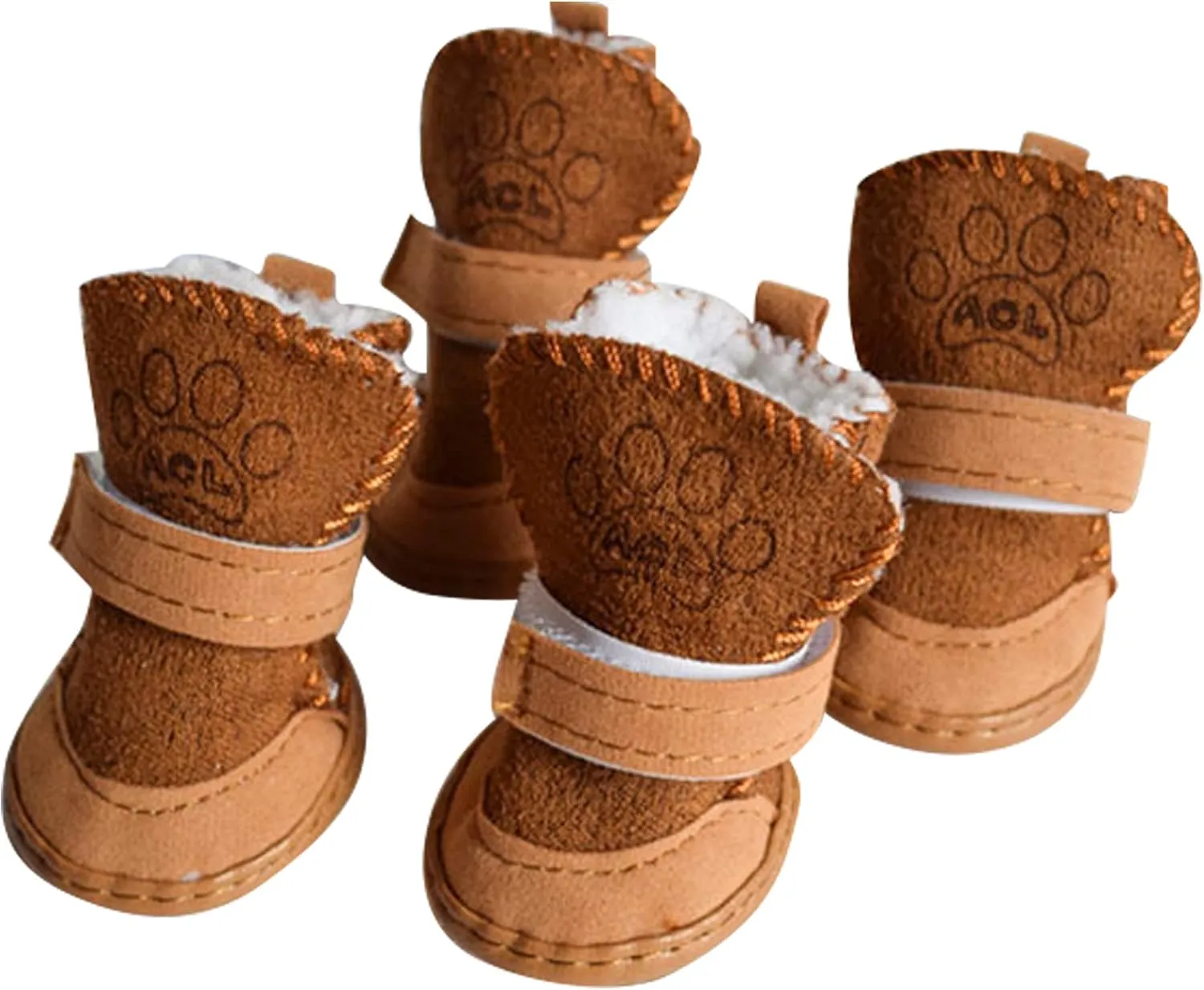payanwin Dog Boots Paw Protector, Anti-Slip Dog Shoes,Dog Australia Boots Pet Antiskid Shoes Winter Warm Skidproof Sneakers, for Small Dog (#2, Brown)