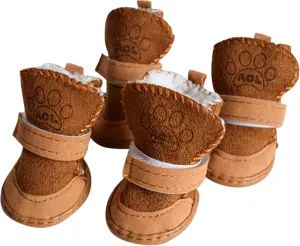 payanwin Dog Boots Paw Protector, Anti-Slip Dog Shoes,Dog Australia Boots Pet Antiskid Shoes Winter Warm Skidproof Sneakers, for Small Dog (#2, Brown)