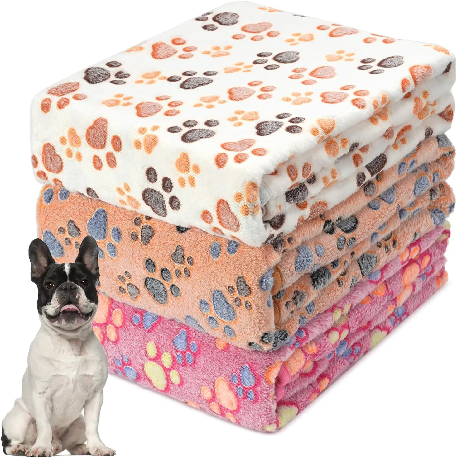 PJYuCien Dog Blanket, Fuzzy Cat Blanket, 1 Pack 3 Fleece Throw Dog Blankets, 23"x16" Washable Puppy Blanket for Small Dog Cat Puppy