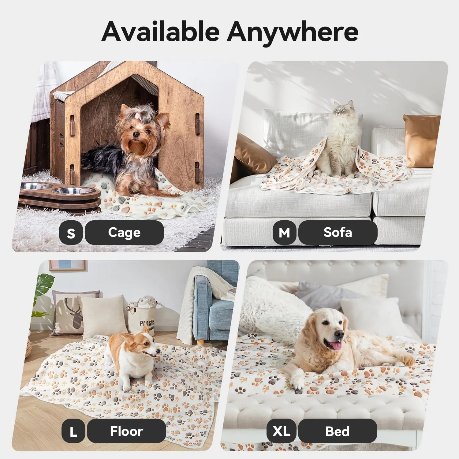 PJYuCien Dog Blanket, Fuzzy Cat Blanket, 1 Pack 3 Fleece Throw Dog Blankets, 23"x16" Washable Puppy Blanket for Small Dog Cat Puppy