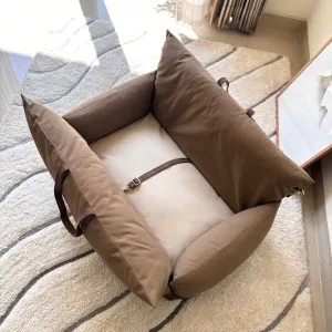 PoochMate Travel Bed for Medium Dogs : Beige & Coffee