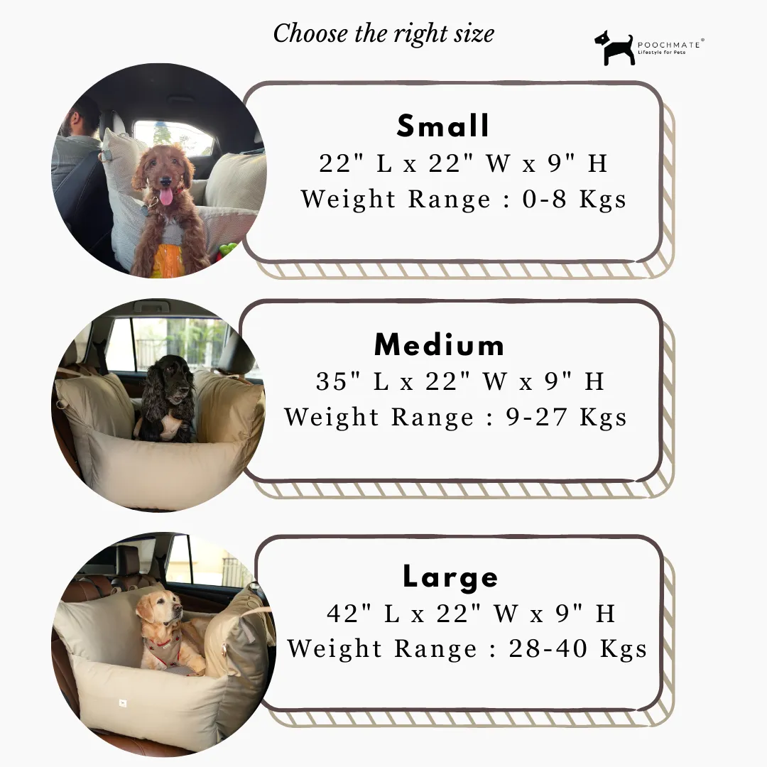 PoochMate Travel Bed for Medium Dogs : Beige & Coffee
