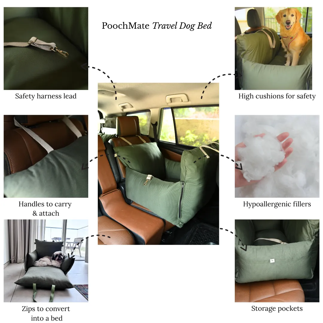 PoochMate Travel Bed for Medium Dogs : Forest Green
