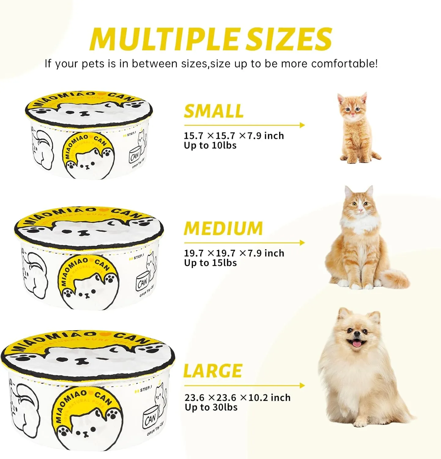  Ramen Noodle Dog & Cat Bed,Keep Warm and Super Soft Creative Pet Nest for Indoor Cats,Removable Washable Cushion for Small Medium Large Dogs and Cats