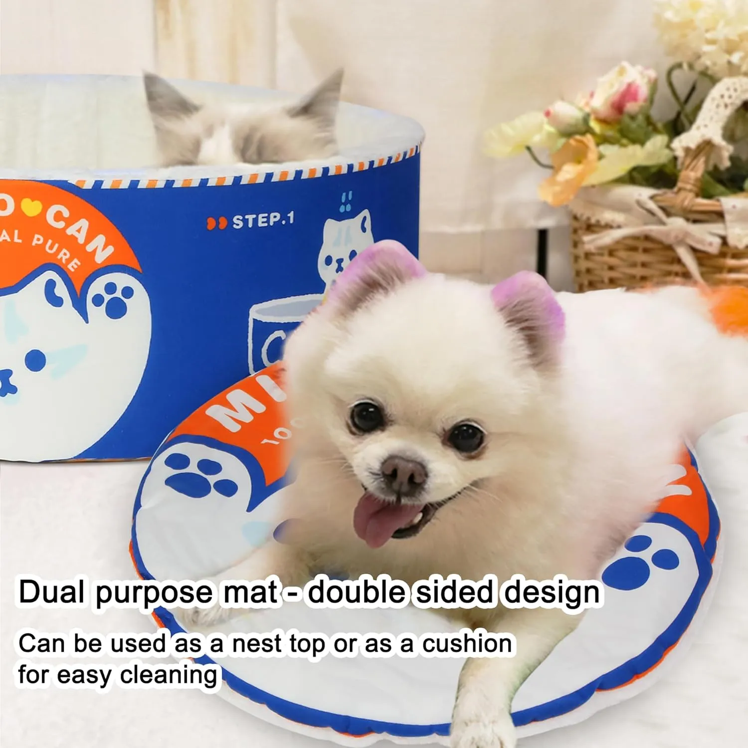  Ramen Noodle Dog & Cat Bed,Keep Warm and Super Soft Creative Pet Nest for Indoor Cats,Removable Washable Cushion for Small Medium Large Dogs and Cats