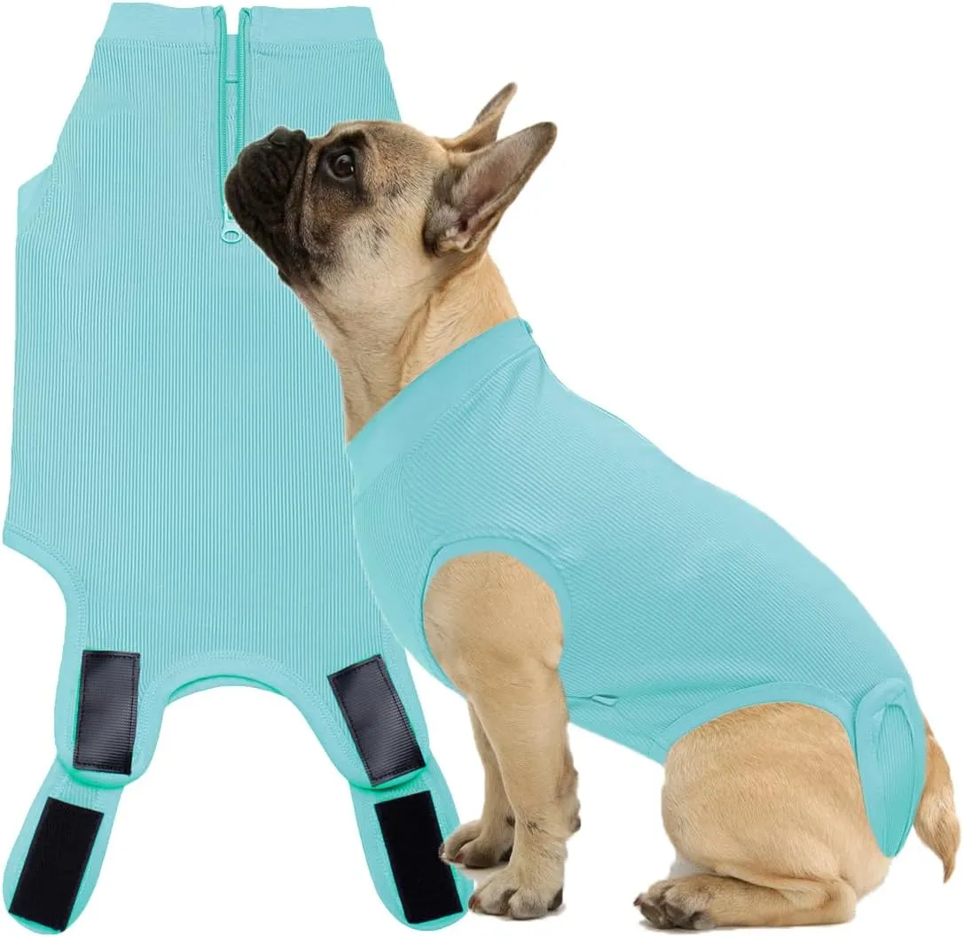 Recovery Suit for Dogs,Dog Cone Alternative Zipper Surgery Suit Female Spay,Soft Dog Surgery Suit for Anti Licking,Breathable Surgical Suit for Dogs Female Spay