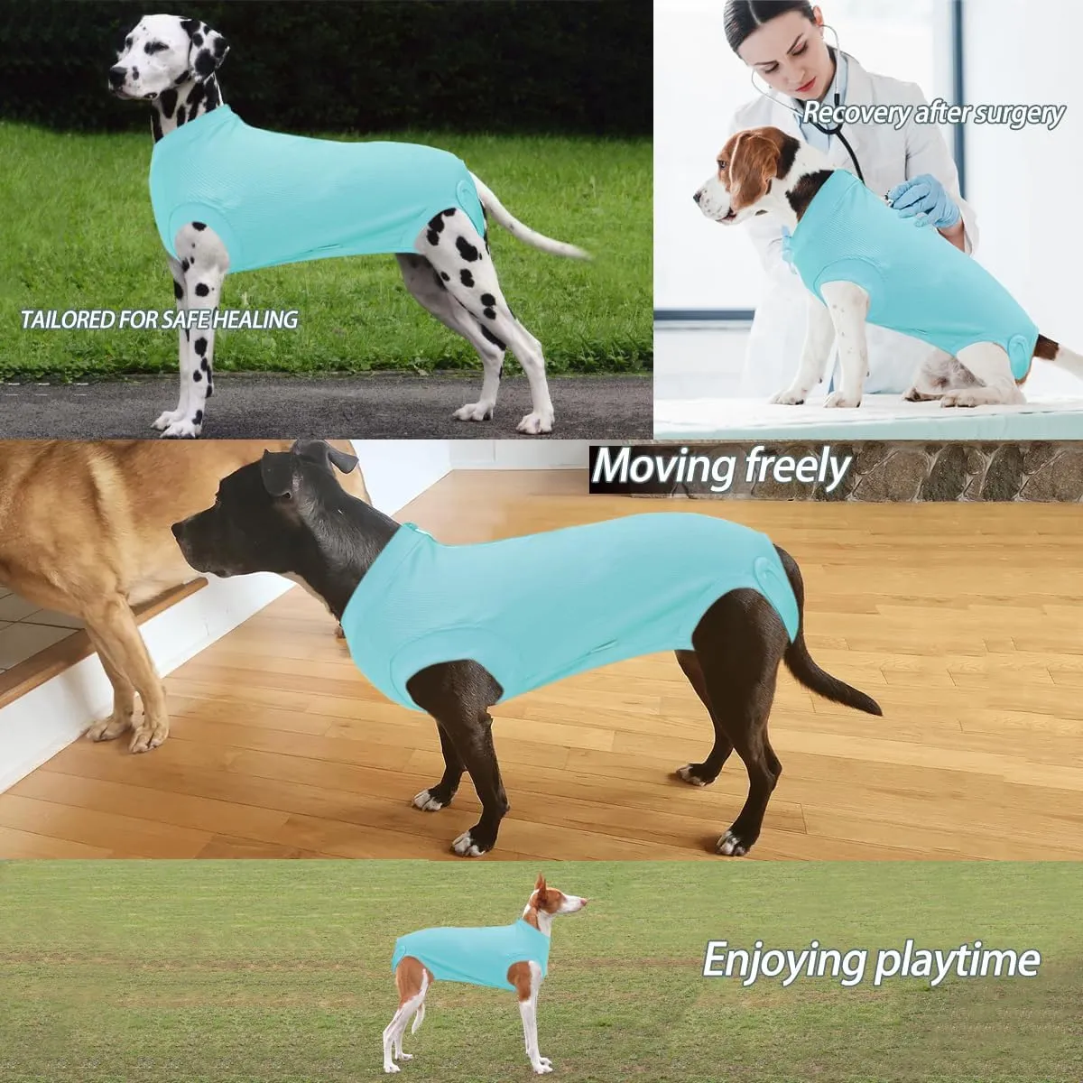 Recovery Suit for Dogs,Dog Cone Alternative Zipper Surgery Suit Female Spay,Soft Dog Surgery Suit for Anti Licking,Breathable Surgical Suit for Dogs Female Spay