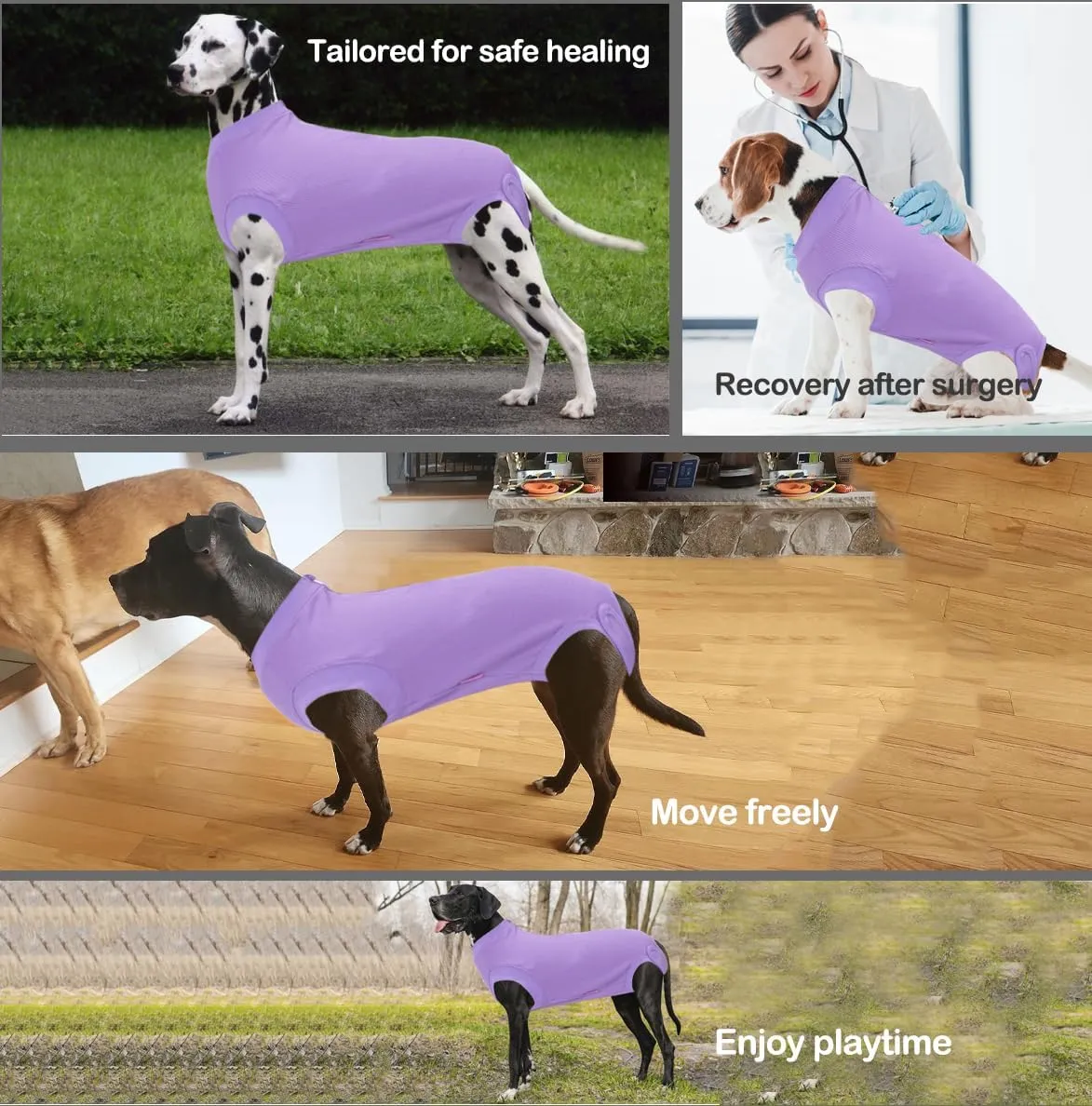 Recovery Suit for Dogs,Dog Cone Alternative Zipper Surgery Suit Female Spay,Soft Dog Surgery Suit for Anti Licking,Breathable Surgical Suit for Dogs Female Spay