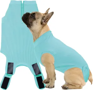 Recovery Suit for Dogs,Dog Cone Alternative Zipper Surgery Suit Female Spay,Soft Dog Surgery Suit for Anti Licking,Breathable Surgical Suit for Dogs Female Spay