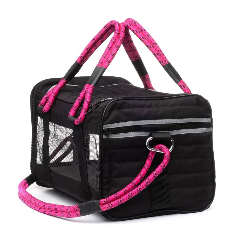 Roverlund Pet Carrier: Black/Magenta