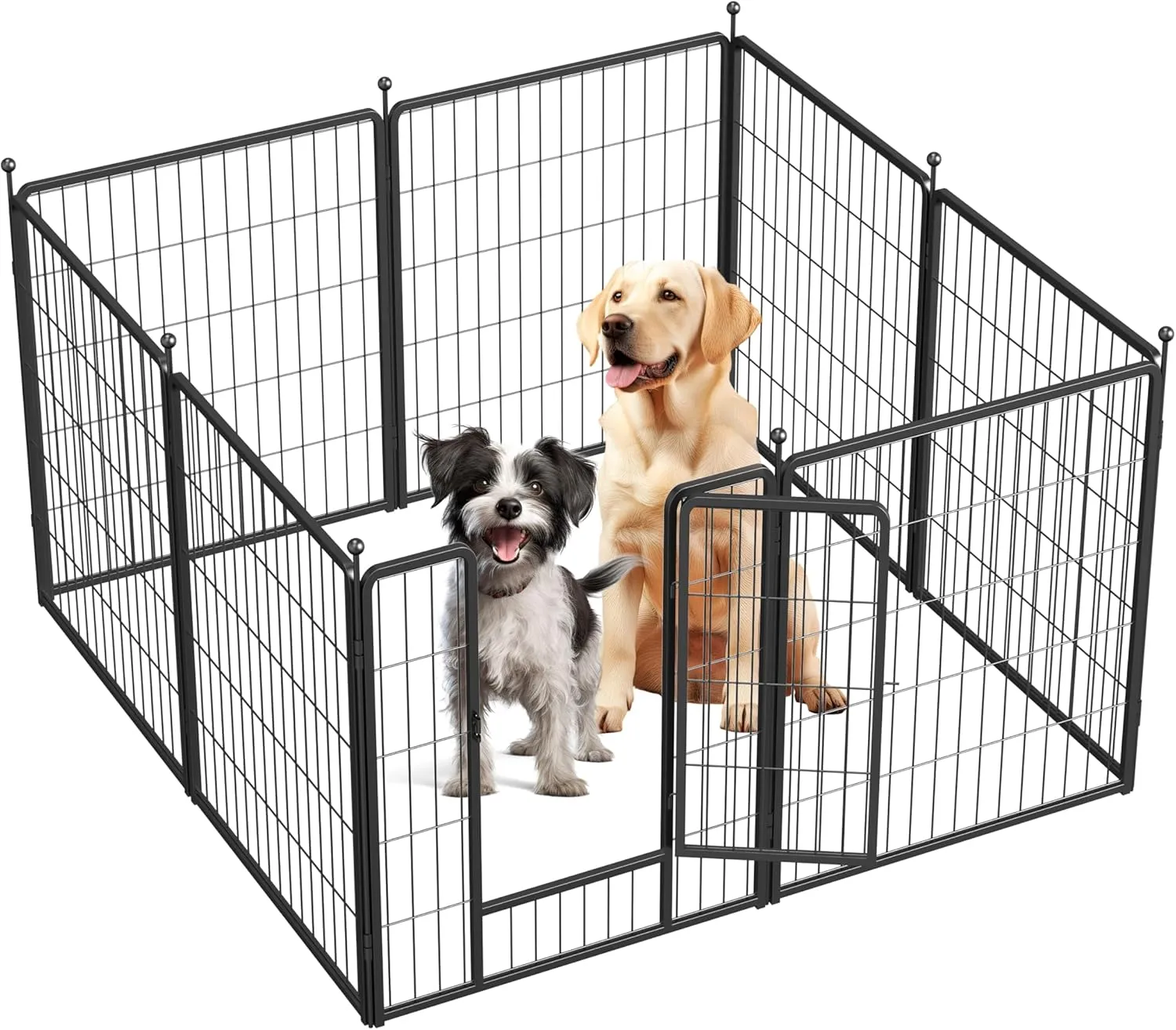 Simple Deluxe Dog Playpen Outdoor, Portable Dog Playpen for Travel, Camping, 32" Height 8 Panels Heavy Duty Dog Pen for Small/Medium Dogs, Black