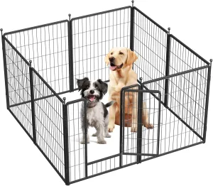 Simple Deluxe Dog Playpen Outdoor, Portable Dog Playpen for Travel, Camping, 32" Height 8 Panels Heavy Duty Dog Pen for Small/Medium Dogs, Black