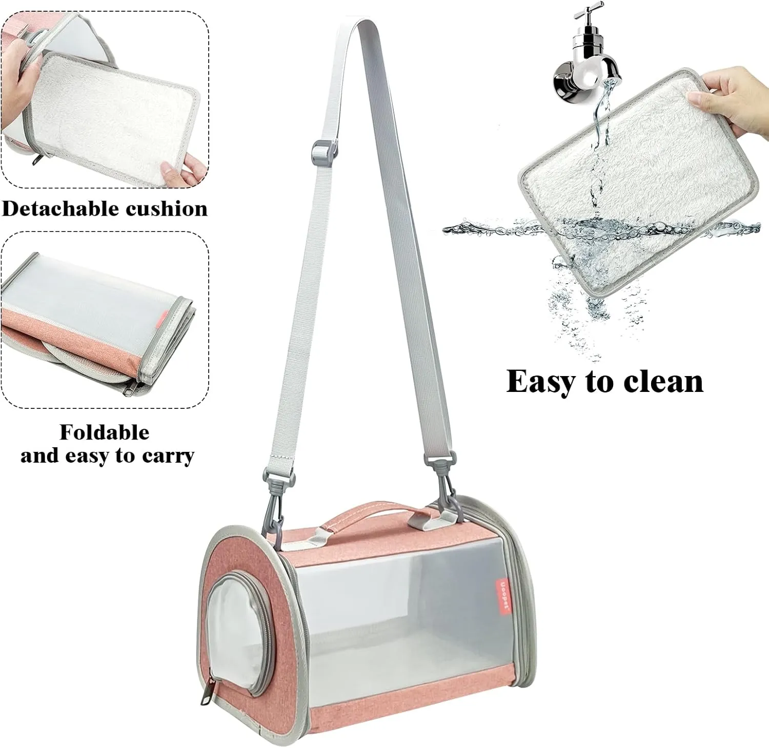 Small Animal Carrier Bag, Portable Guinea Pig Travel Carrier, Breathable Small Pet Bag for Guinea Pig Bird Rabbit Hamster Chinchilla Hedgehog Sugar Glider Outgoing Travel Carrying Case