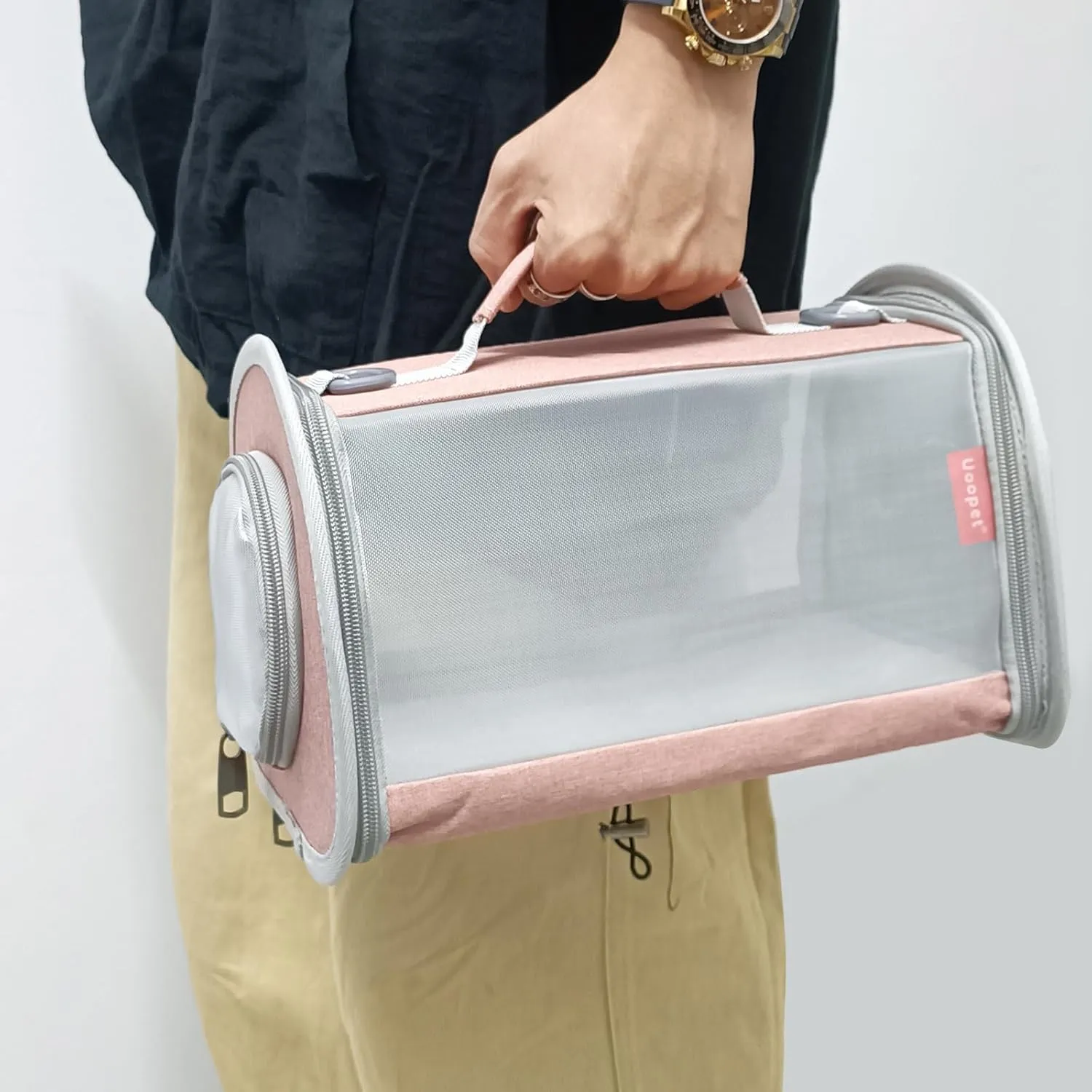 Small Animal Carrier Bag, Portable Guinea Pig Travel Carrier, Breathable Small Pet Bag for Guinea Pig Bird Rabbit Hamster Chinchilla Hedgehog Sugar Glider Outgoing Travel Carrying Case
