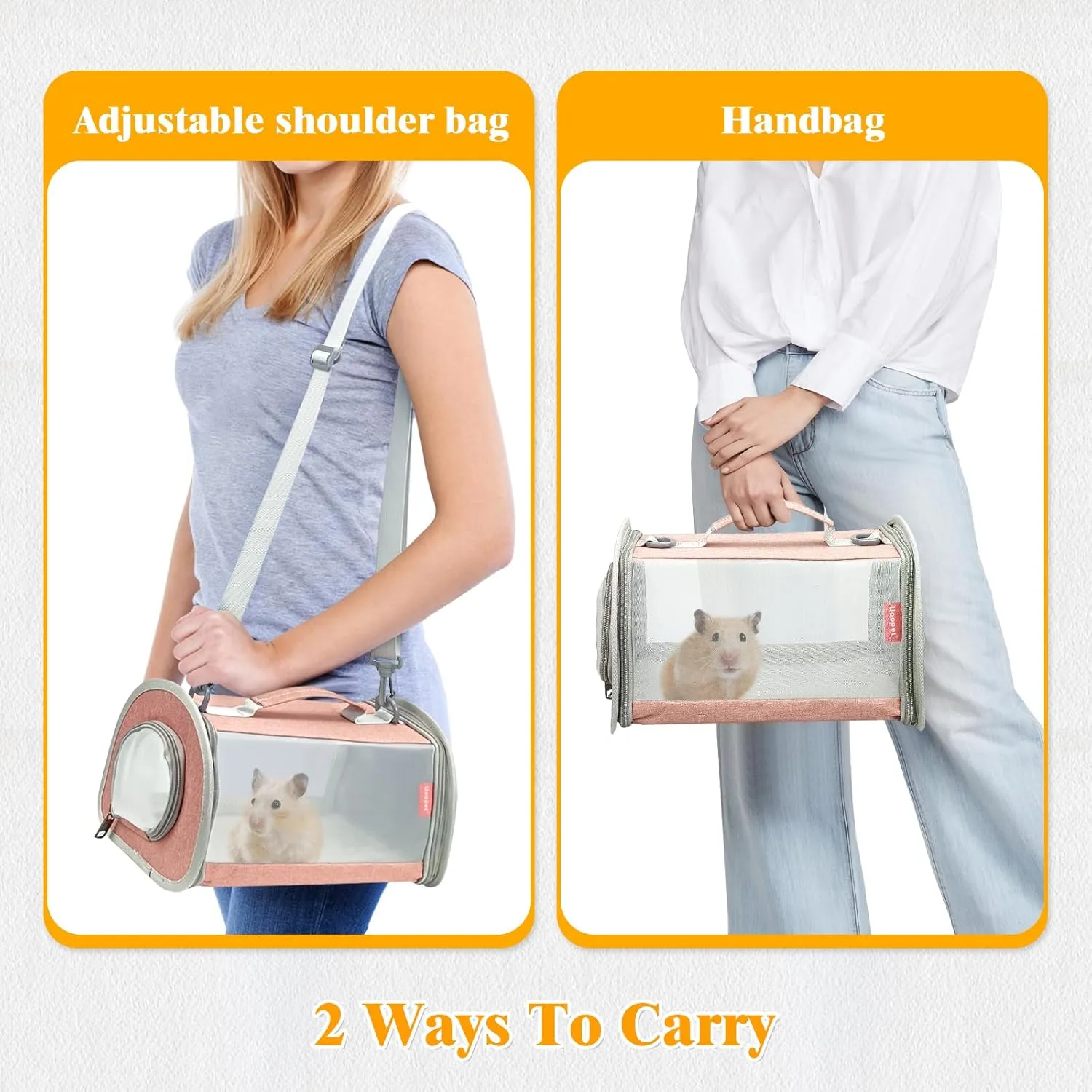 Small Animal Carrier Bag, Portable Guinea Pig Travel Carrier, Breathable Small Pet Bag for Guinea Pig Bird Rabbit Hamster Chinchilla Hedgehog Sugar Glider Outgoing Travel Carrying Case