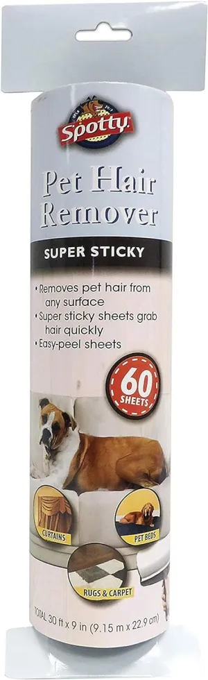 Supersize Extra Sticky, Adhesive Lint Roller Refill, Pet Cat & Dog Hair Remover for Clothes and Furniture, 60 Sheet ct