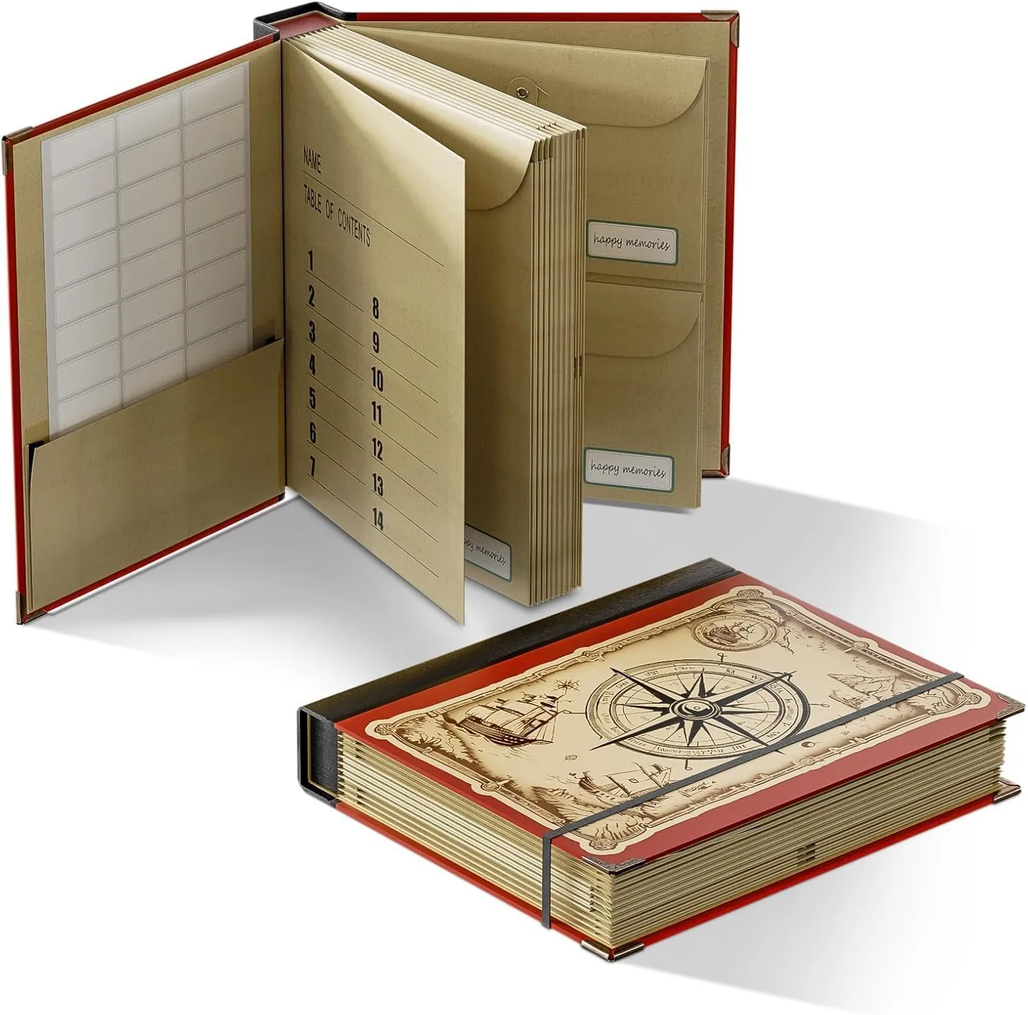 ThinkTex Important Document Organizer, Customized Adventure-Style Expanding File Folder for Important Papers, Birth Certificates,Social Security Cards, Passports, Photos. Gifts for Parents