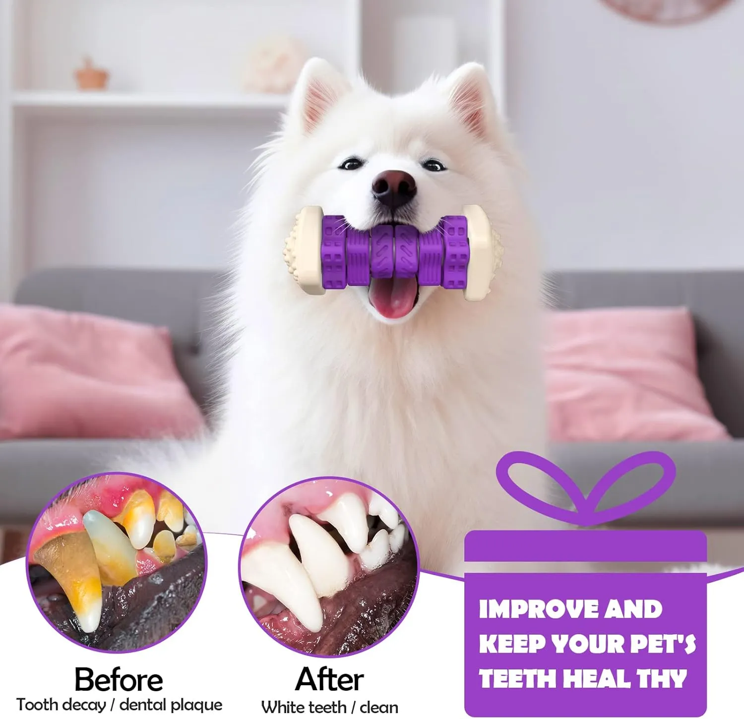 Tough Dog Toys for Aggressive Chewers - Indestructible Puzzle Toys with Beef Flavor Rubber, Interactive Enrichment Toys for Small, Medium, Large Dogs