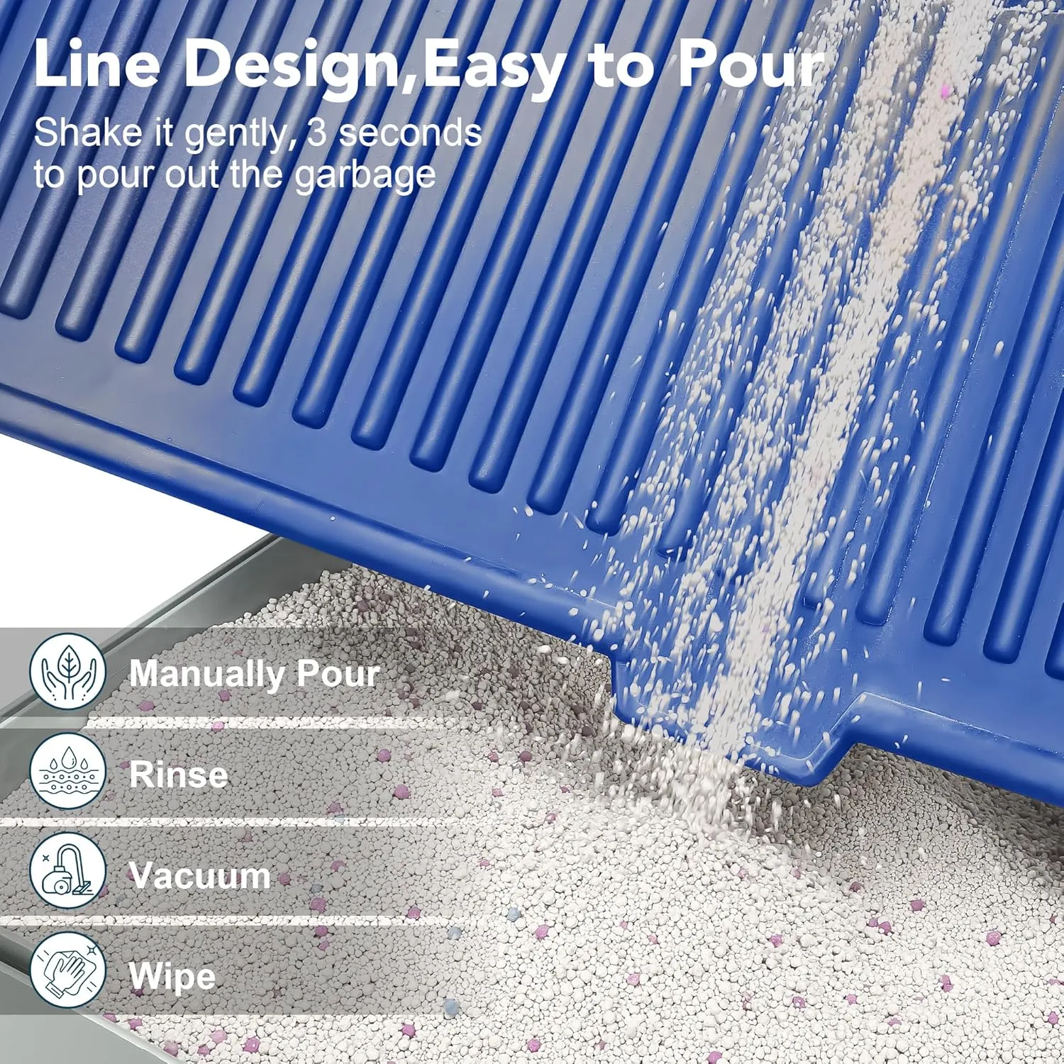 UPSKY Cat Litter Mat, Large Kitty Litter Trapping Mat Soft on Kitty Paws, Litter Box Mat Keep Floor Clean, 31" x 24" Waterproof and Washable Cat Litter Catcher Pad for Scatter Control