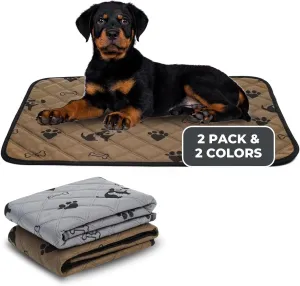 Washable Pee Pads for Dogs - Reusable Piddle Pads for Potty Training Dog, House Breaking Puppy - Absorbent Non Slip Eco-Friendly Wee Wee Pads - Quilted No Leak Waterproof Cloth Pee Rug Liner Mat 2ct