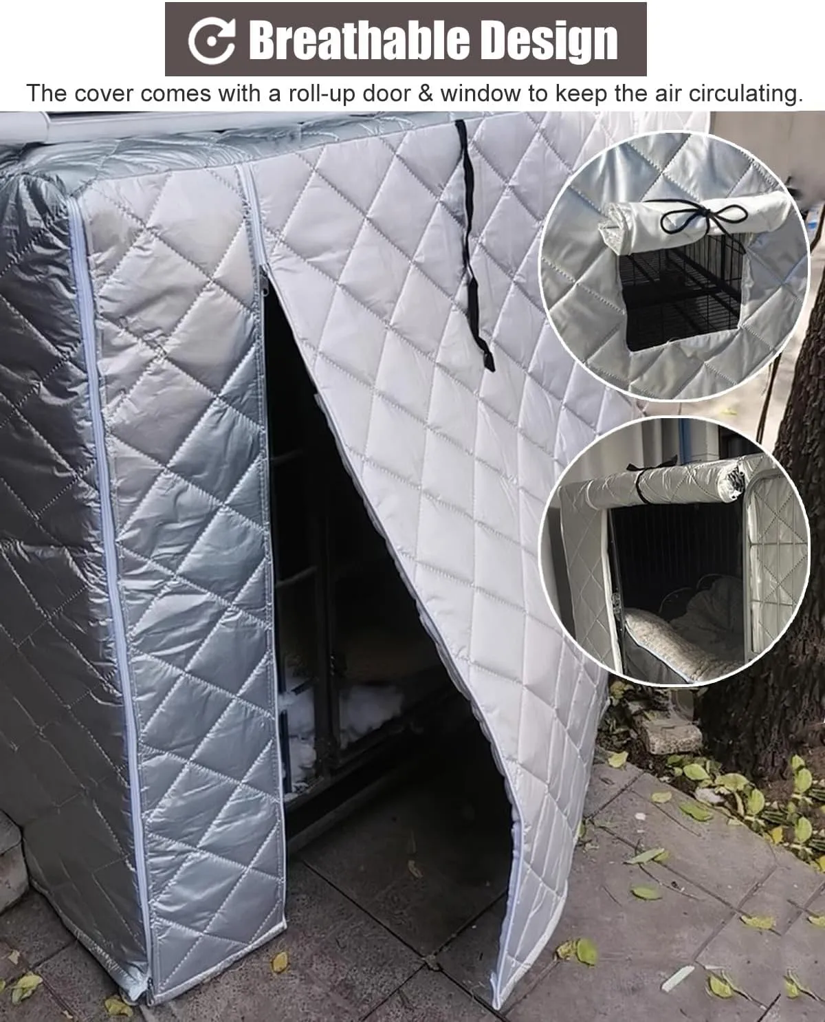 ZIMGOD Warm Dog Crate Cover 24inch 30inch 36inch 42inch 48inch, Thermal Cotton Pet Cage Kennel Cover, Cat Rabbit Cage Privacy Cover for Cold Weather(48x34x35cm (18.9x13.4x13.8in))
